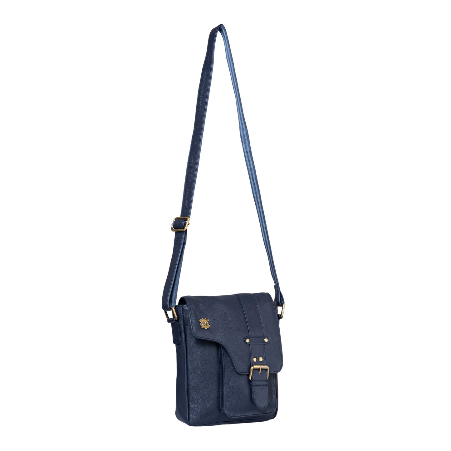 Kuger-Brent Prescott Navy Genuine Leather Unisex Sling Bag