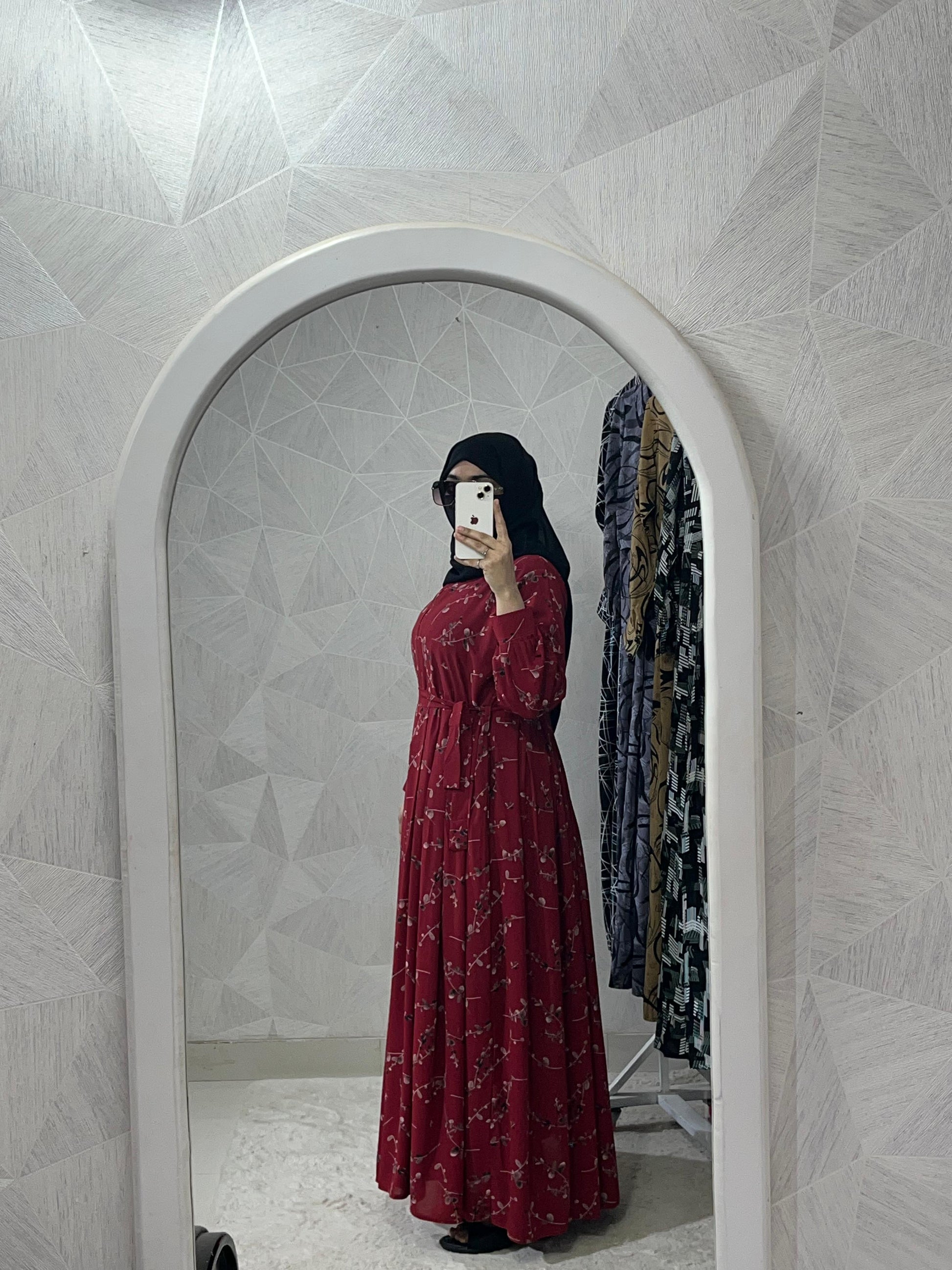Beautiful Dubai-Made Printed Abaya – A-Line Style | Summer Friendly