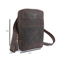 Thumbnail for Pinato Genuine Leather Messenger Bag Brown for Women & Men (PL-5618)