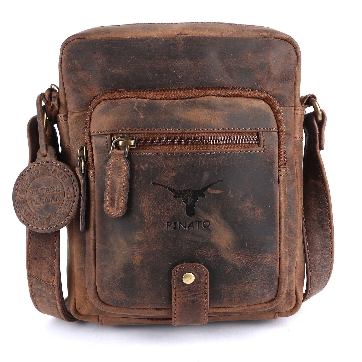 Pinato Genuine Leather Cognac Messenger Bag for Men & Women (PL-5716)