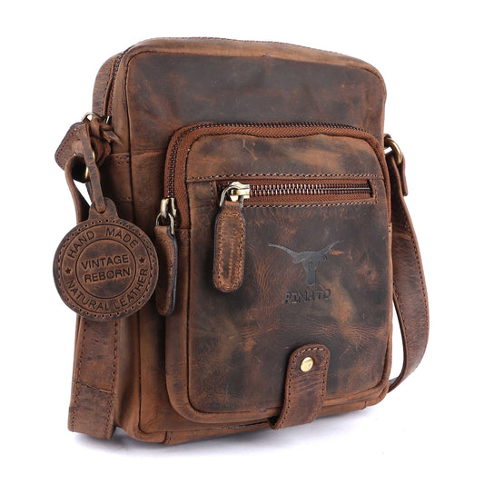 Pinato Genuine Leather Cognac Messenger Bag for Men & Women (PL-5716)