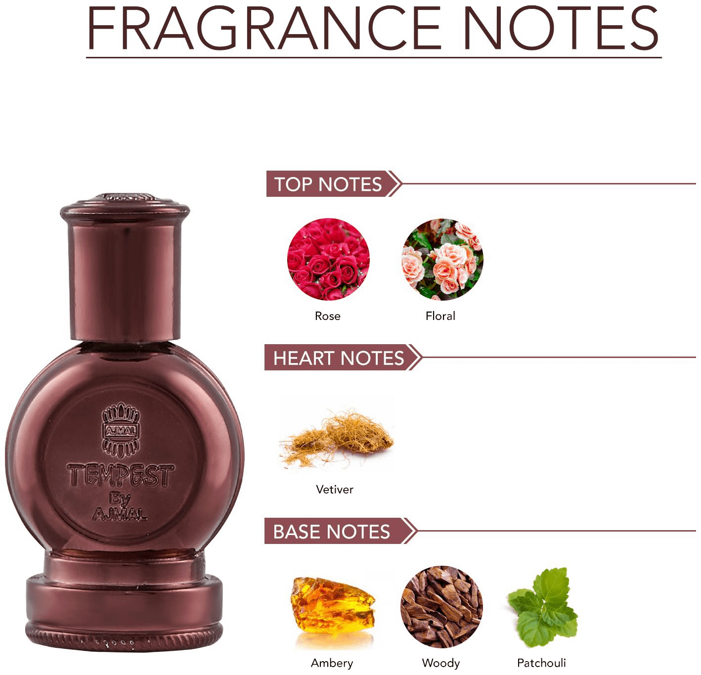 Ajmal Tempest Attar 12ml Notes