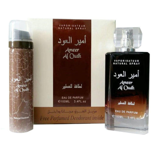 Lattafa Ameer Al Oudh Eau De Parfum 100ml- with Free Deodorant