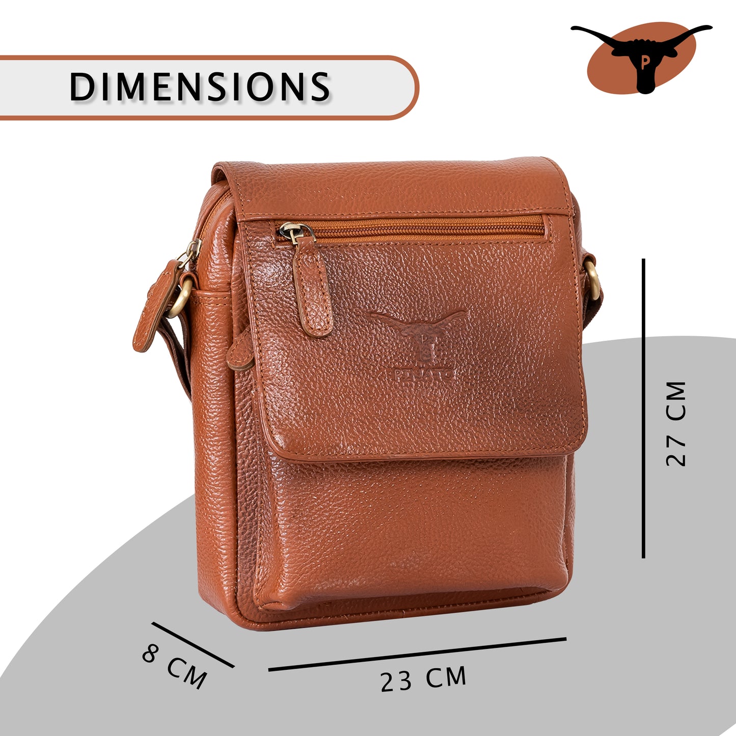 Pinato Genuine Leather Messenger Bag Tan Brown for Women & Men