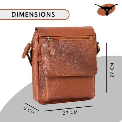 Pinato Genuine Leather Messenger Bag Tan Brown for Women & Men