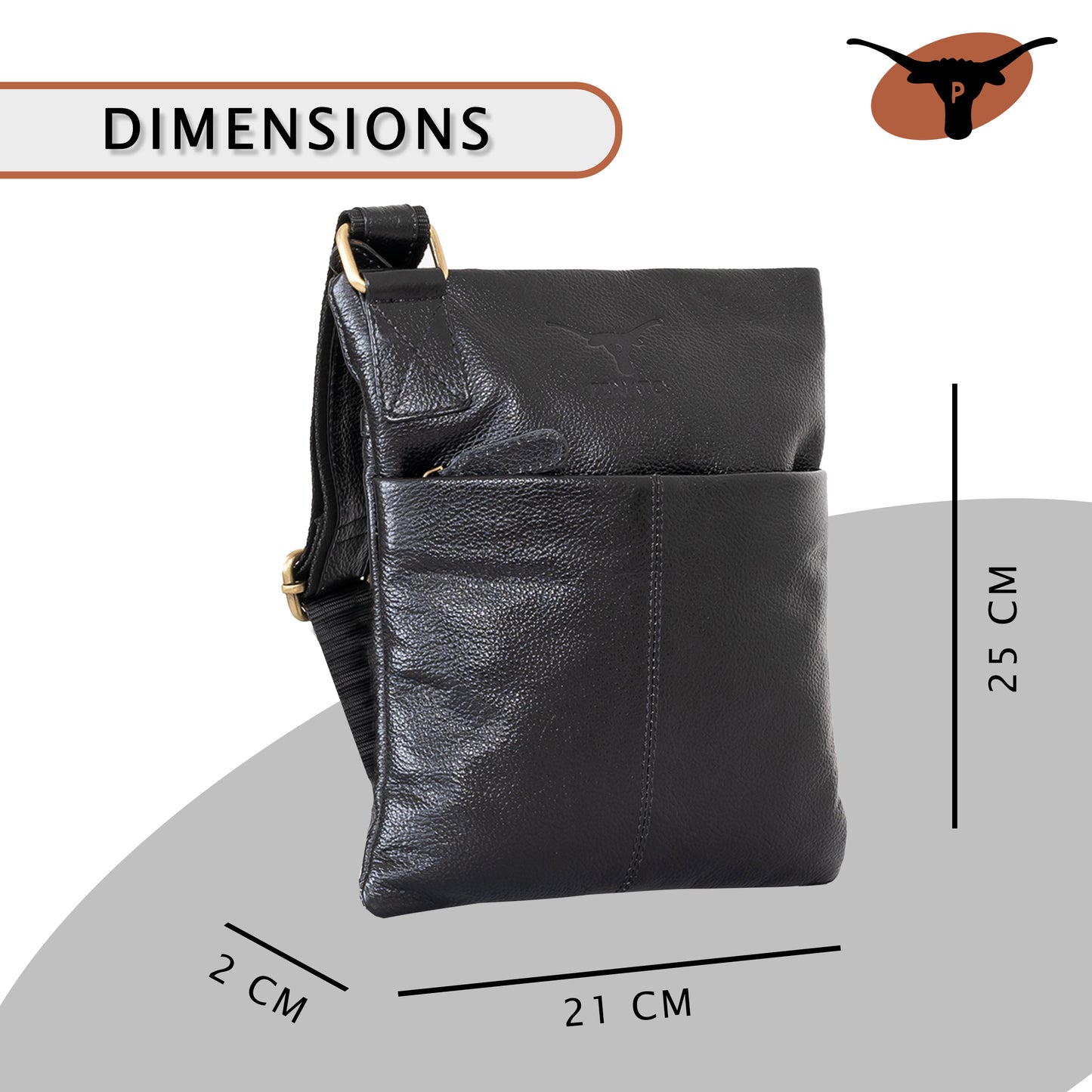 Pinato Genuine Leather Messenger Bag Jet Black for Women & Men