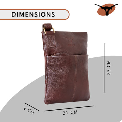 Pinato Genuine Leather Messenger Bag Dark Chocolate for Women & Men