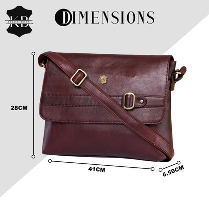 Kuger-Brent Dionysus Wine Genuine Leather Unisex Messenger Bag