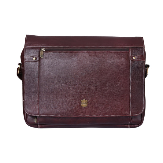 Kuger-Brent Cronus Wine Genuine Leather Unisex Messenger Bag