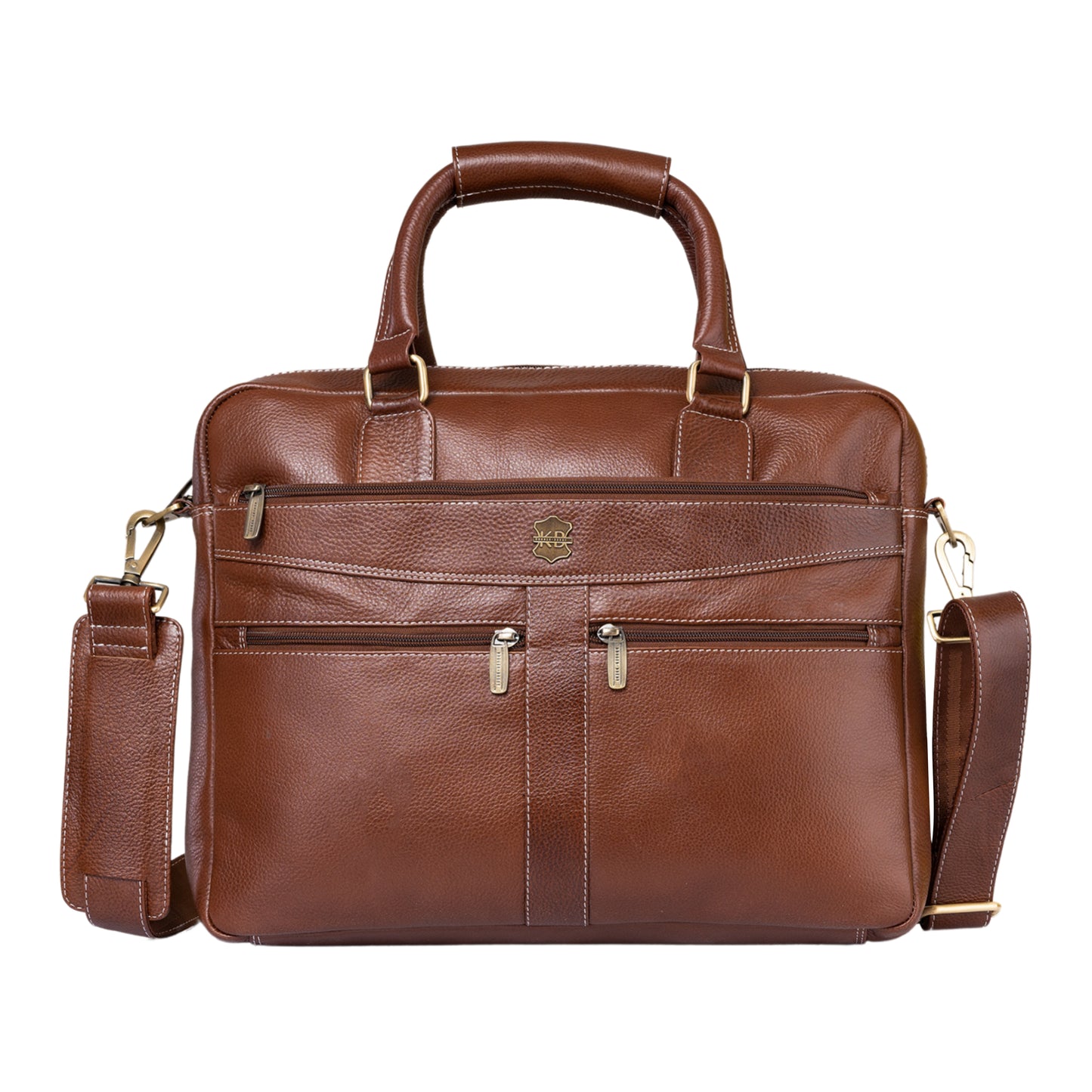 Kuger-Brent Terra Cognac Genuine Leather Unisex Messenger Bag