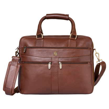 Kuger-Brent Terra Brown Genuine Leather Unisex Messenger Bag