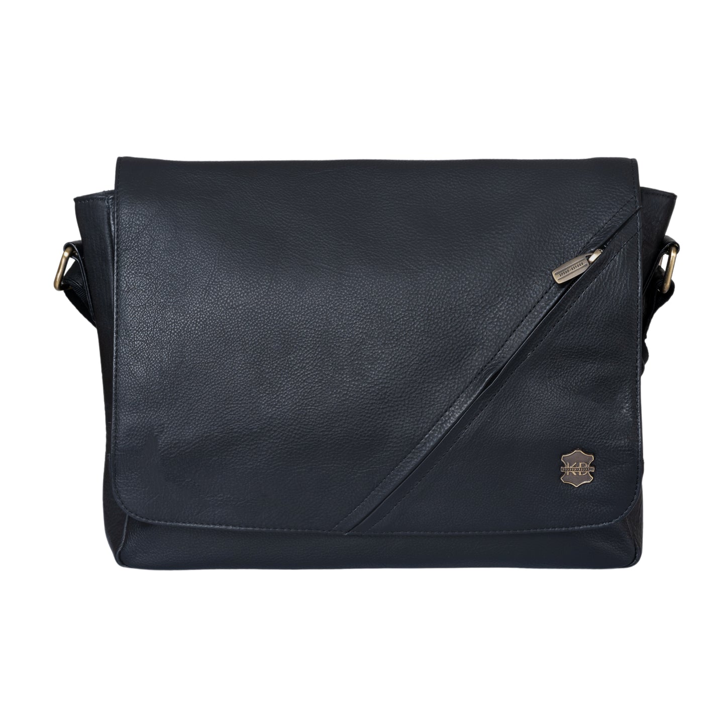 Kuger-Brent Hades Black Genuine Leather Unisex Messenger Bag