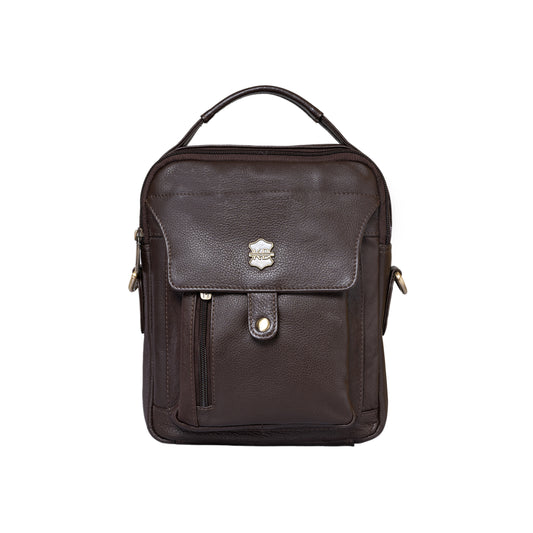 Kuger-Brent Zephyr Brown Genuine Leather Unisex Sling Bag