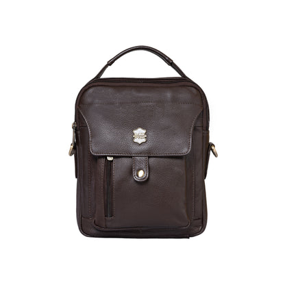 Kuger-Brent Zephyr Brown Genuine Leather Unisex Sling Bag