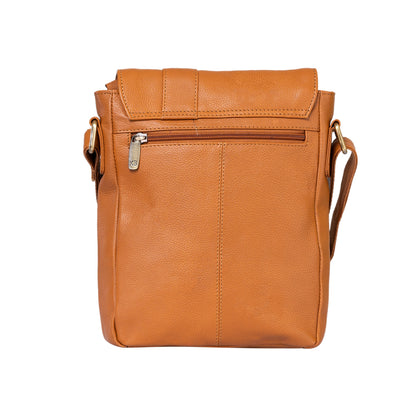 Kuger-Brent Prescott Cognac Genuine Leather Unisex Sling Bag