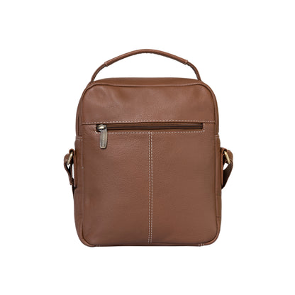 Kuger-Brent Levy Tan Genuine Leather Unisex Sling Bag