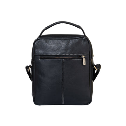 Kuger-Brent Levy Black Genuine Leather Unisex Sling Bag