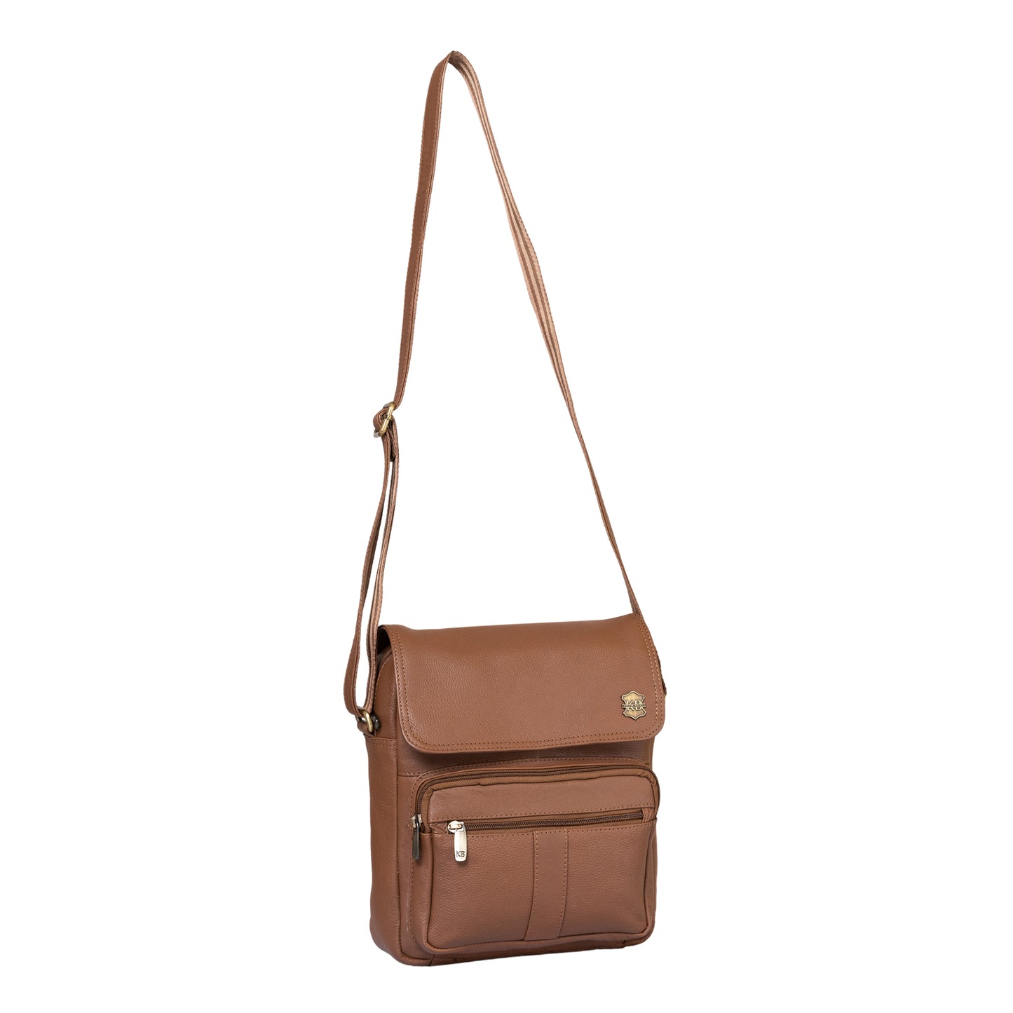 Kuger-Brent Euron Tan Genuine Leather Unisex Sling Bag