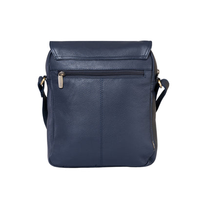 Kuger-Brent Euron Navy Genuine Leather Unisex Sling Bag