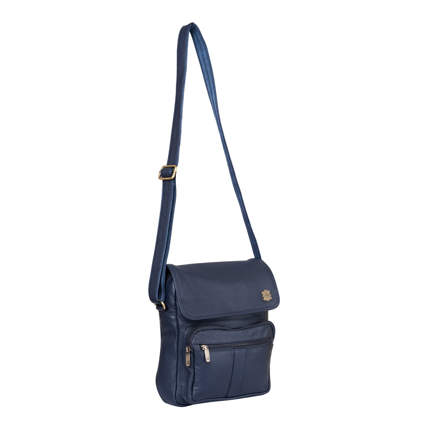 Kuger-Brent Euron Navy Genuine Leather Unisex Sling Bag