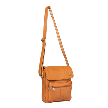 Kuger-Brent Euron Cognac Genuine Leather Unisex Sling Bag