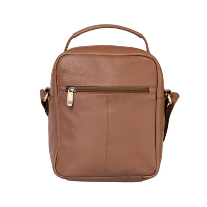 Kuger-Brent Ukizo Tan Genuine Leather Unisex Sling Bag