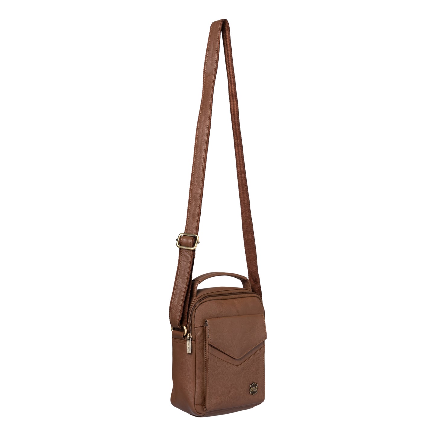 Kuger-Brent Ukizo Tan Genuine Leather Unisex Sling Bag