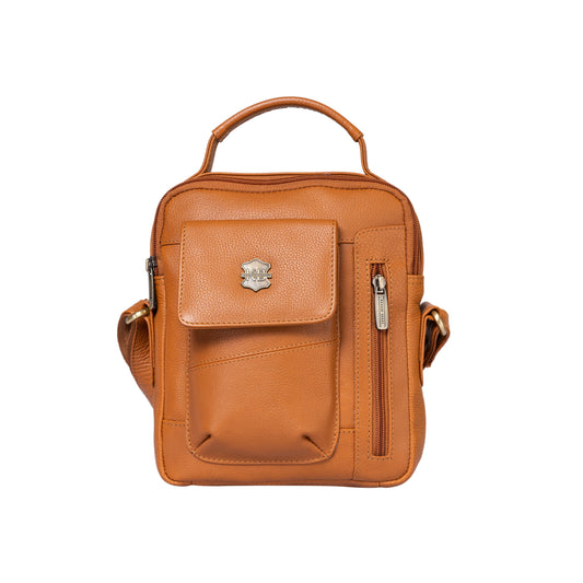 Kuger-Brent Vance Cognac Genuine Leather Unisex Sling Bag
