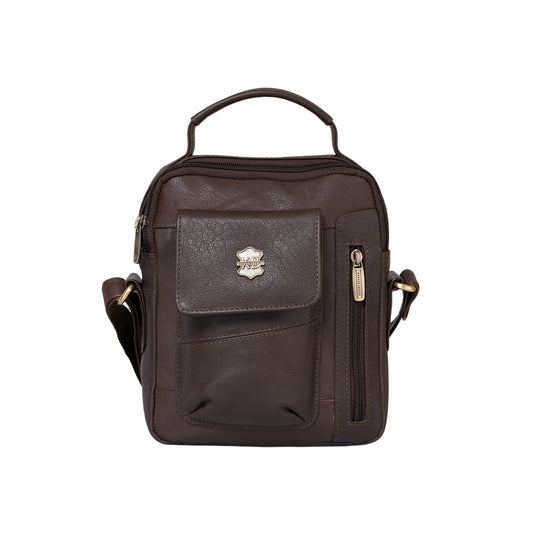 Kuger-Brent Vance Brown Genuine Leather Unisex Sling Bag