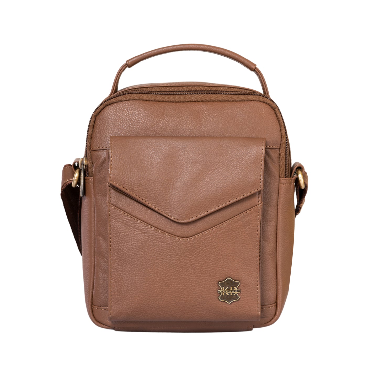 Kuger-Brent Ukizo Tan Genuine Leather Unisex Sling Bag