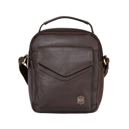 Kuger-Brent Ukizo Brown Genuine Leather Unisex Sling Bag