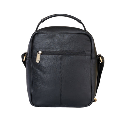 Kuger-Brent Ukizo Black Genuine Leather Unisex Sling Bag