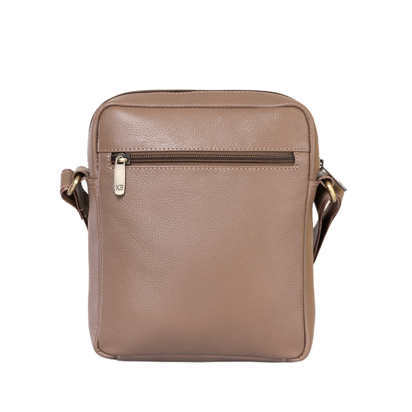 Kuger-Brent Citron Taupe Genuine Leather Unisex Sling Bag