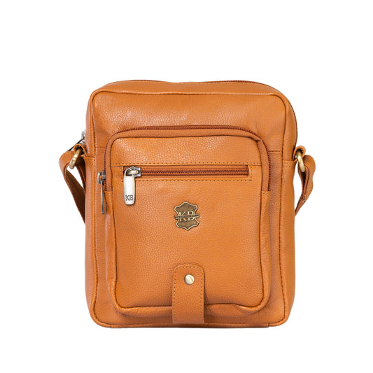 Kuger-Brent Citron Cognac Genuine Leather Unisex Sling Bag