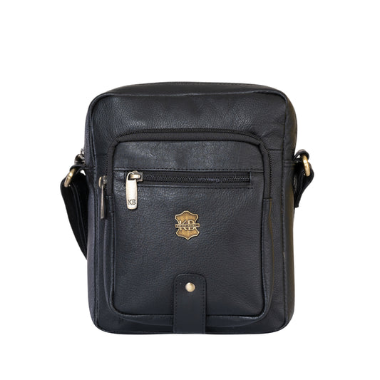Kuger-Brent Citron Black Genuine Leather Unisex Sling Bag