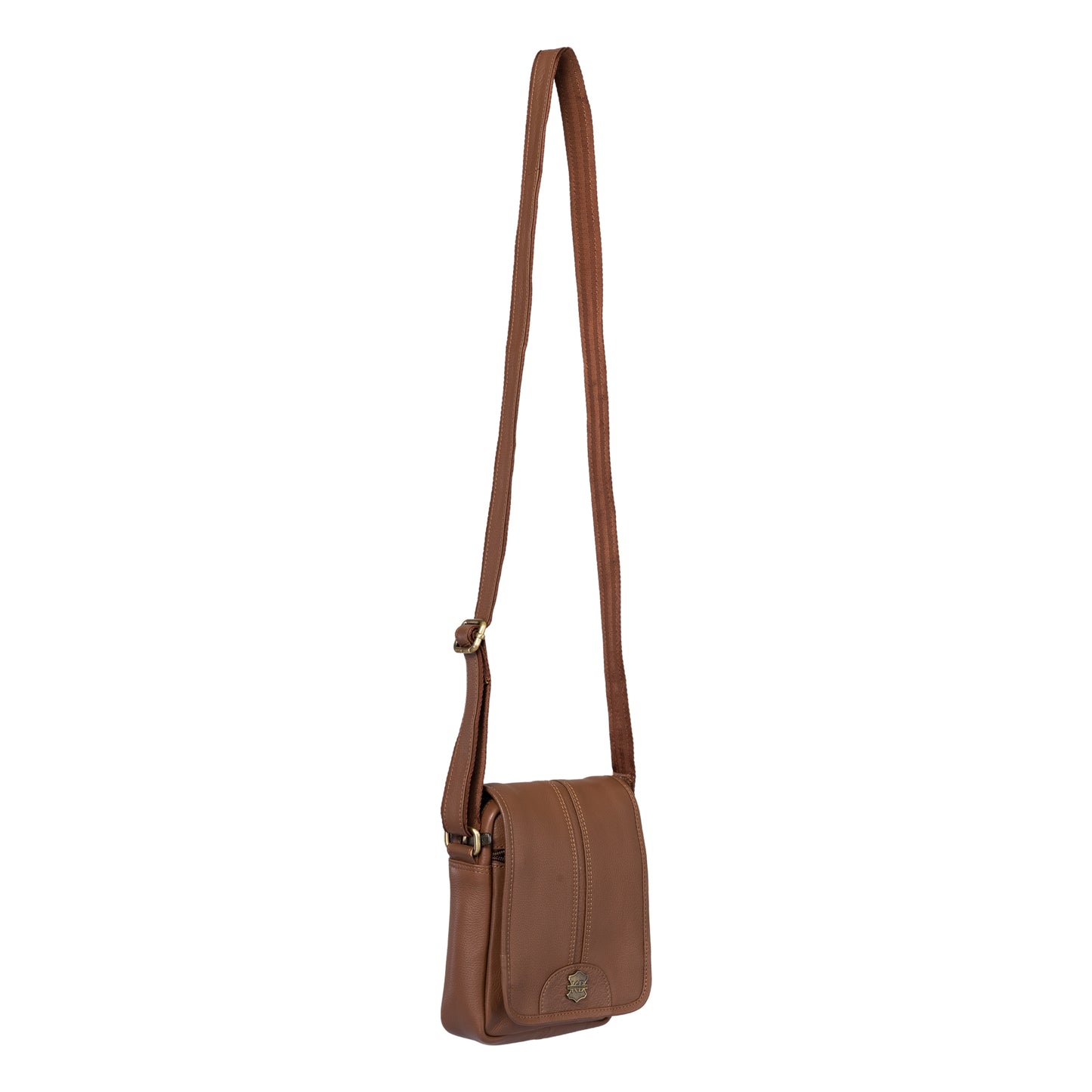 Kuger-Brent Eryx Tan Genuine Leather Unisex Sling Bag