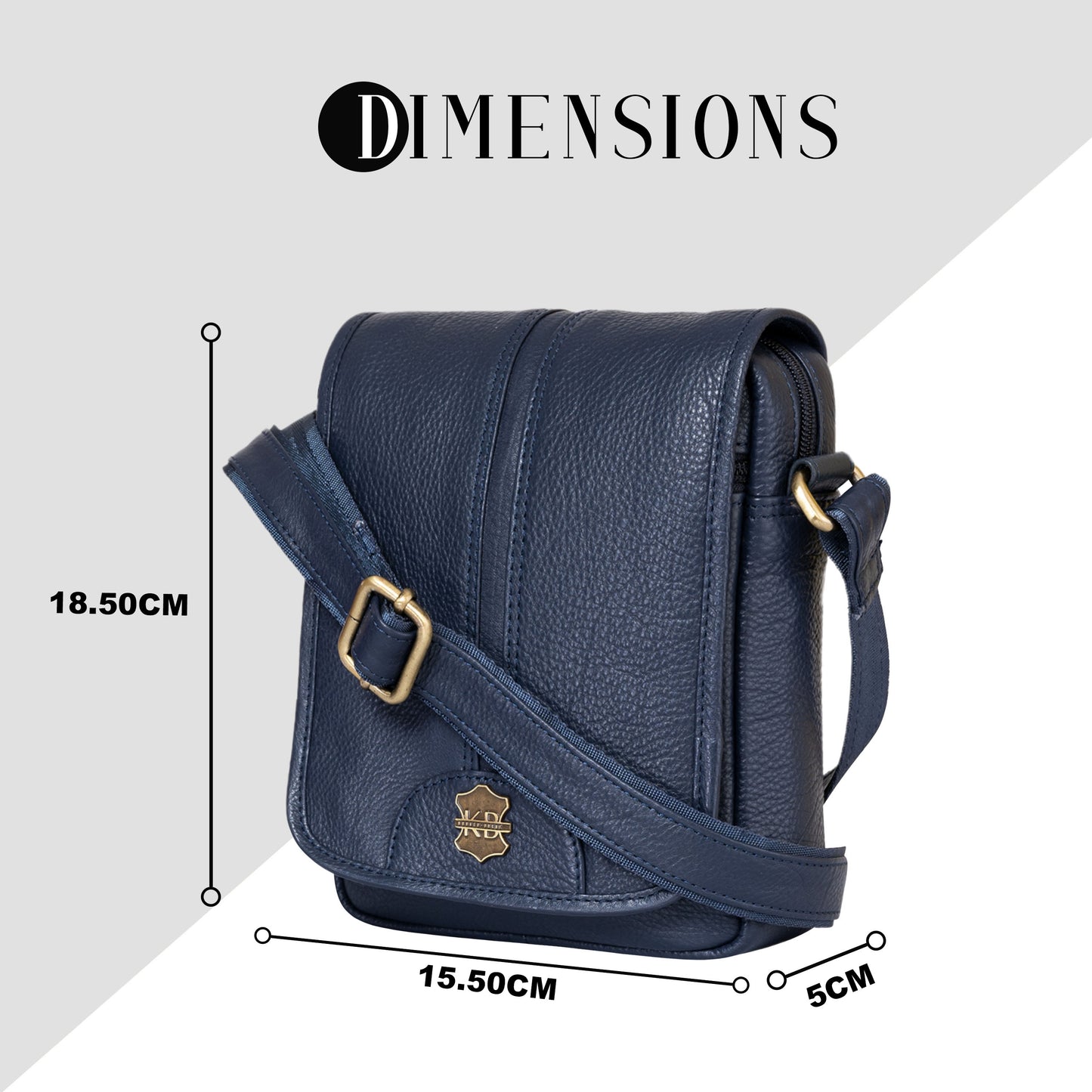 Kuger-Brent Eryx Navy Genuine Leather Unisex Sling Bag