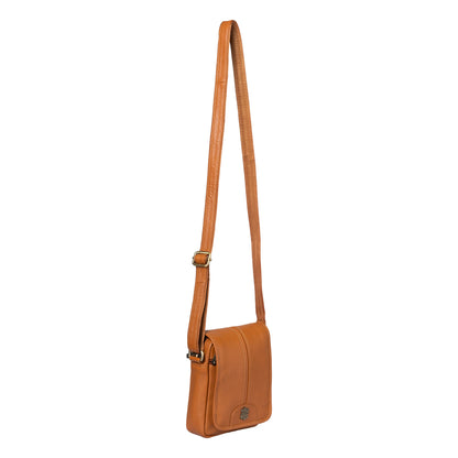 Kuger-Brent Eryx Cognac Genuine Leather Unisex Sling Bag