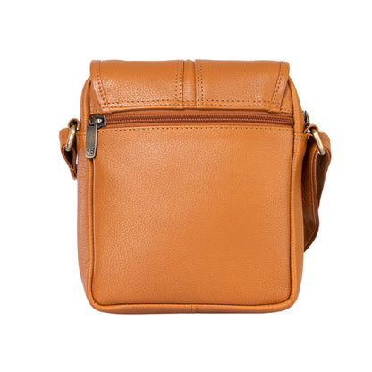 Kuger-Brent Eryx Cognac Genuine Leather Unisex Sling Bag