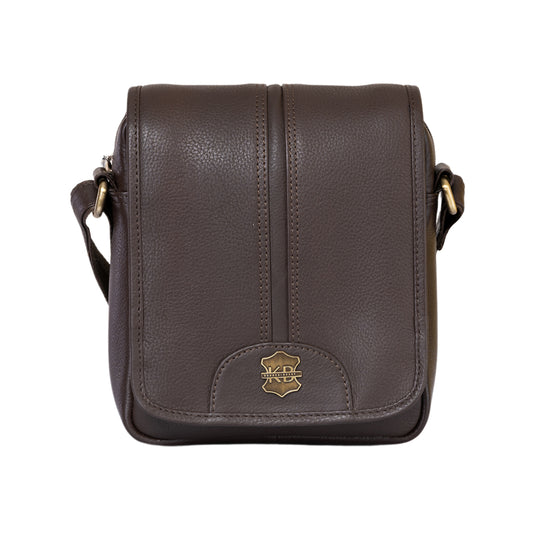 Kuger-Brent Eryx Brown Genuine Leather Unisex Sling Bag