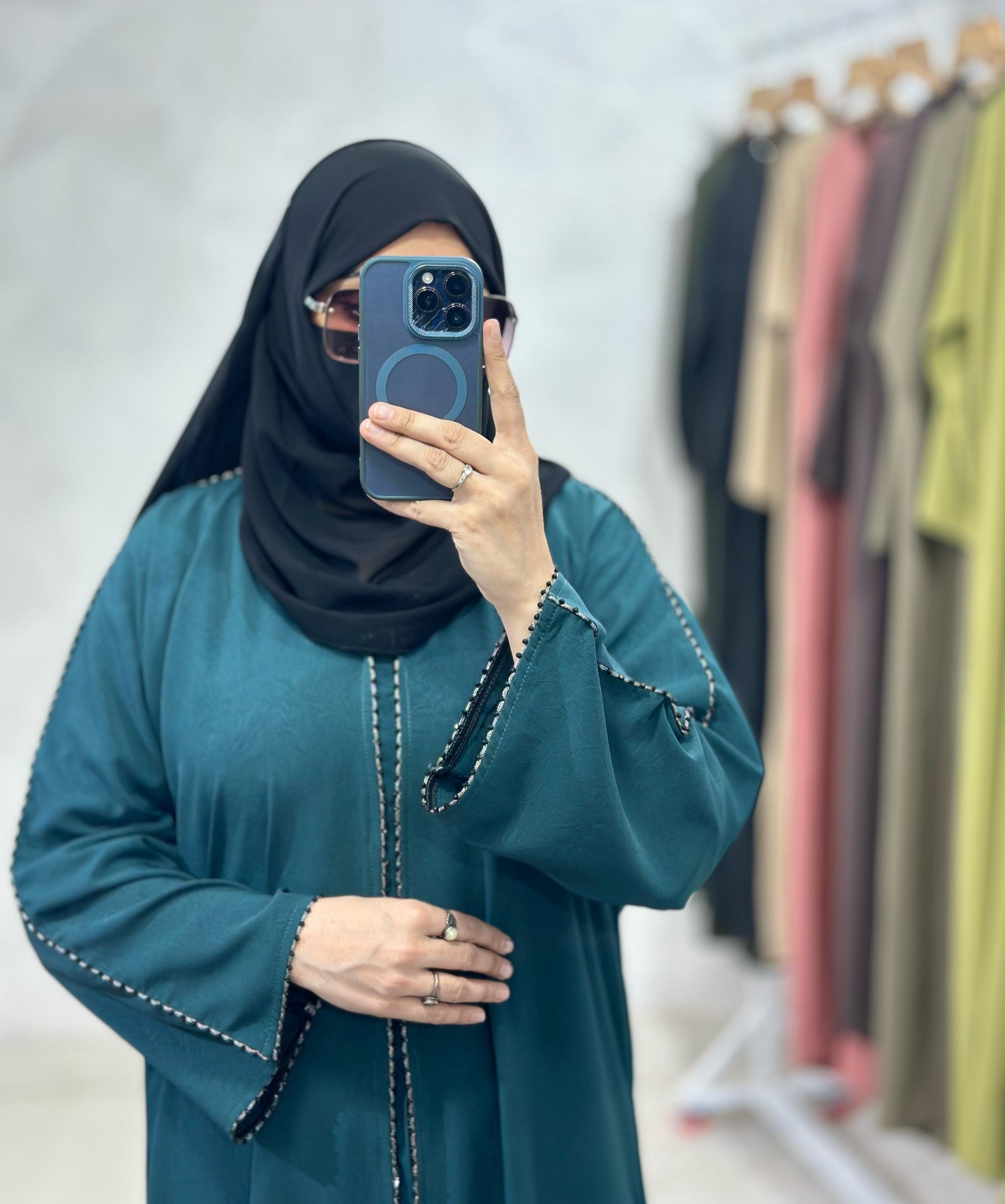 Elegant Dubai Lace - Front Open Abaya, Dubai Azra Fabric With Stall