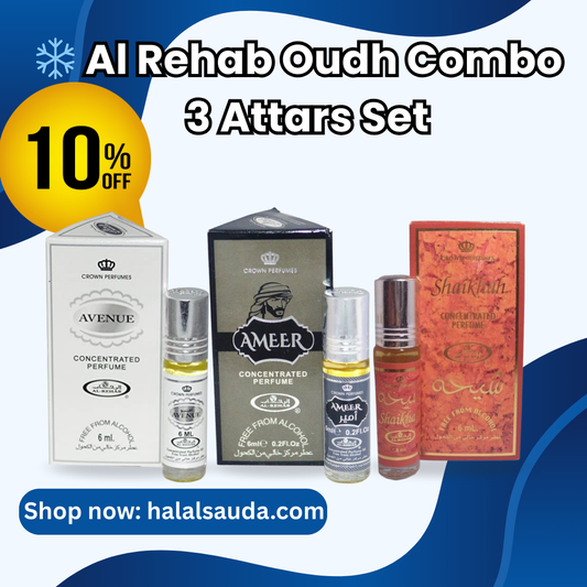 Al Rehab Oudh Combo – Al rehab Avenue, Al rehab Shaikha & Al Rehab Amir (Pack of 3 x 6ml Roll-On)