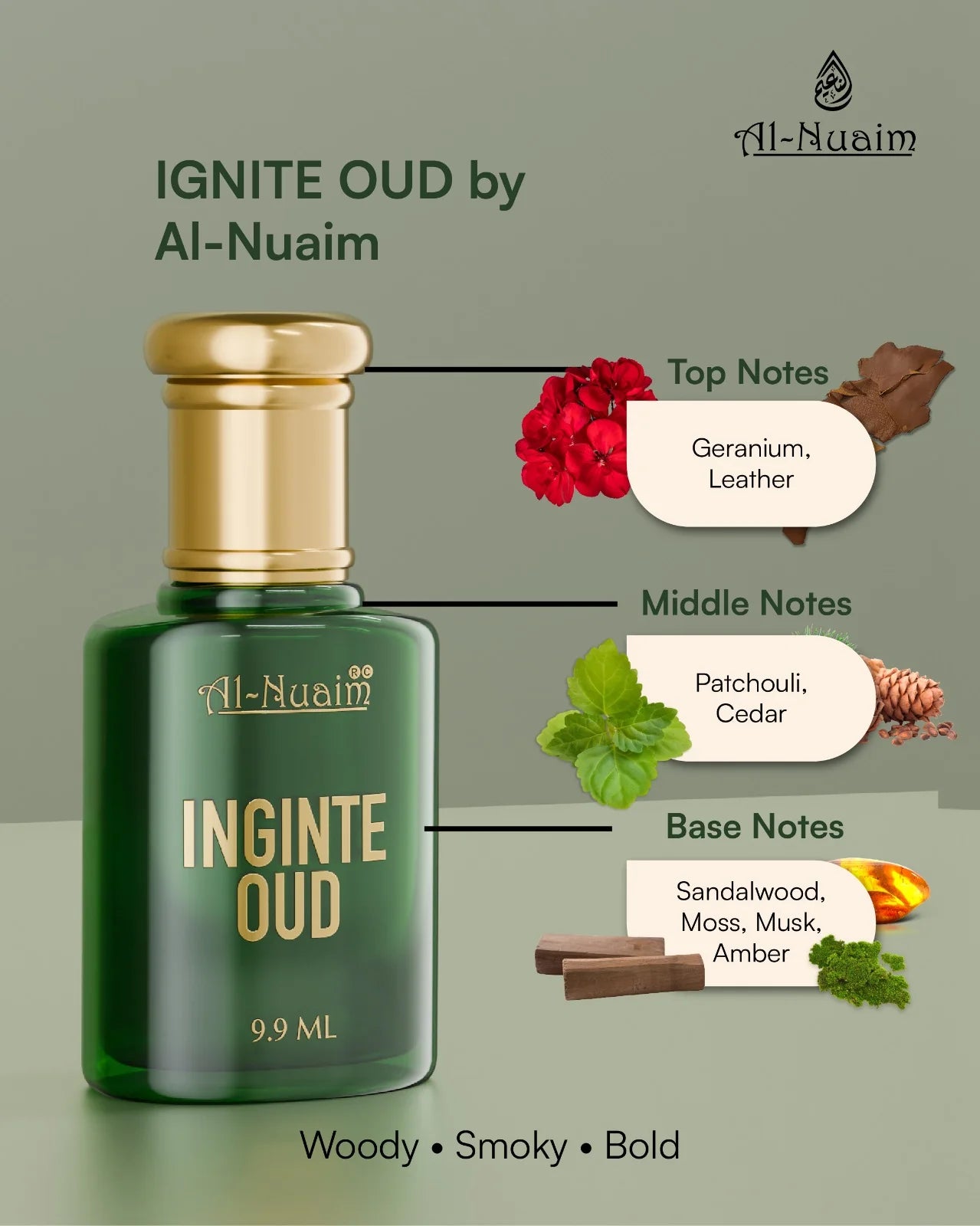 Al Nuaim Ignite Oud Attar 9.9ml