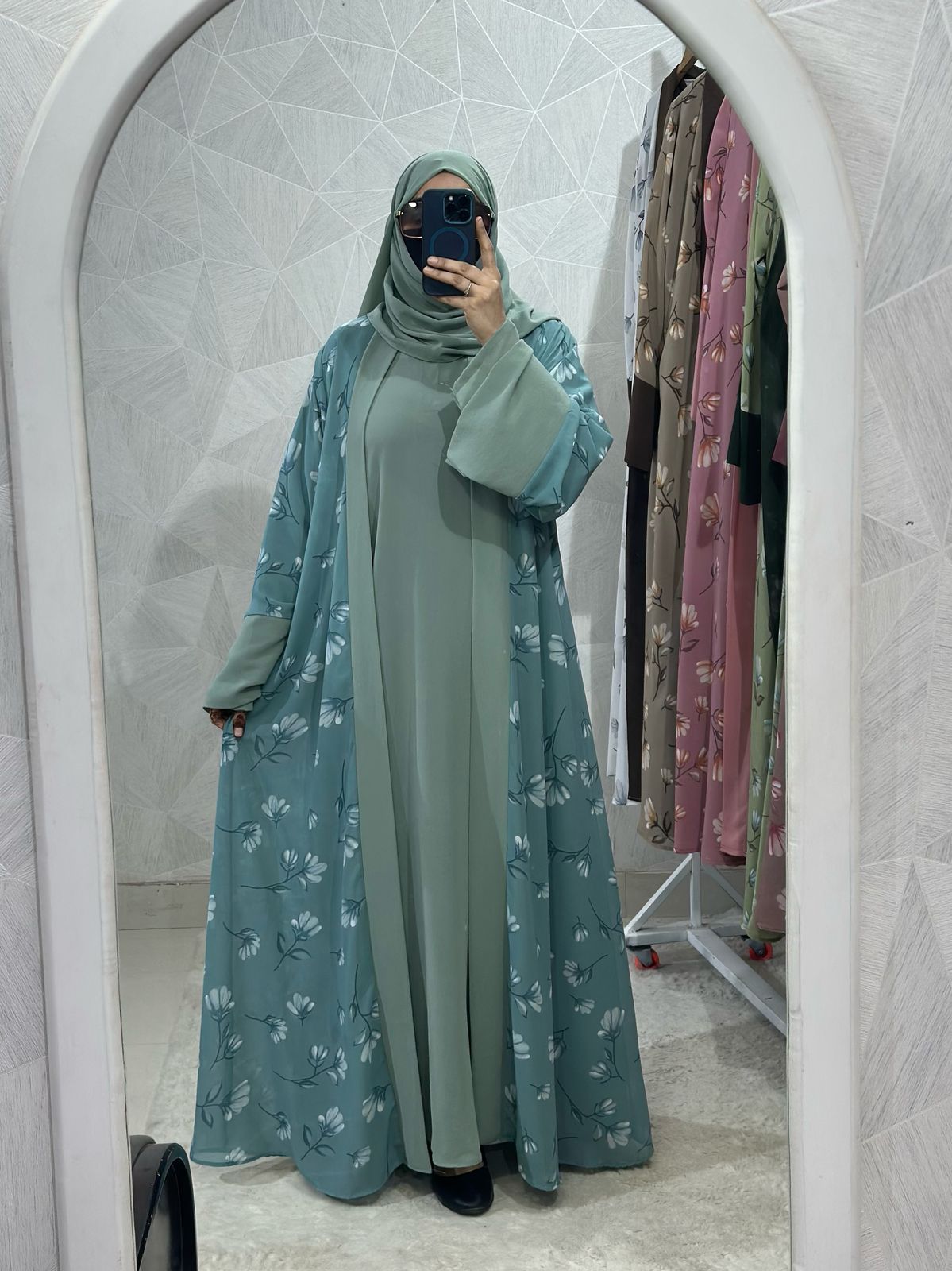 Two Piece Double Layer Shrug Abaya 