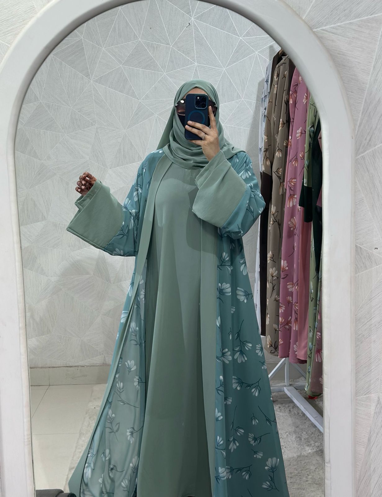 Two Piece Double Layer Shrug Abaya 