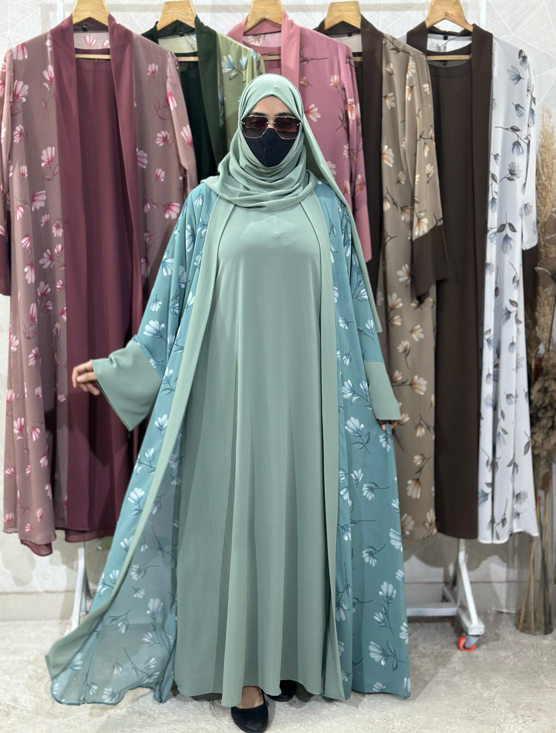 Two Piece Double Layer Shrug Abaya 