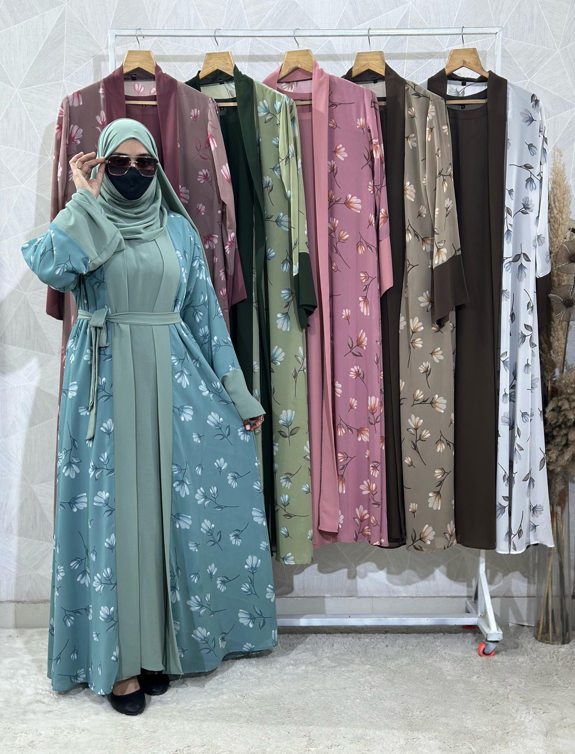 Two Piece Double Layer Shrug Abaya 