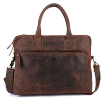 Thumbnail for Pinato Genuine Leather Cognac Messenger Laptop Bag for Men & Women (PL-2118)