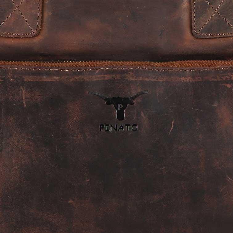 Pinato Genuine Leather Cognac Messenger Laptop Bag for Men & Women (PL-2118)