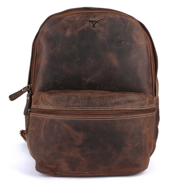 Pinato Genuine Leather Camel Backpack for Women & Men (PL-2318)